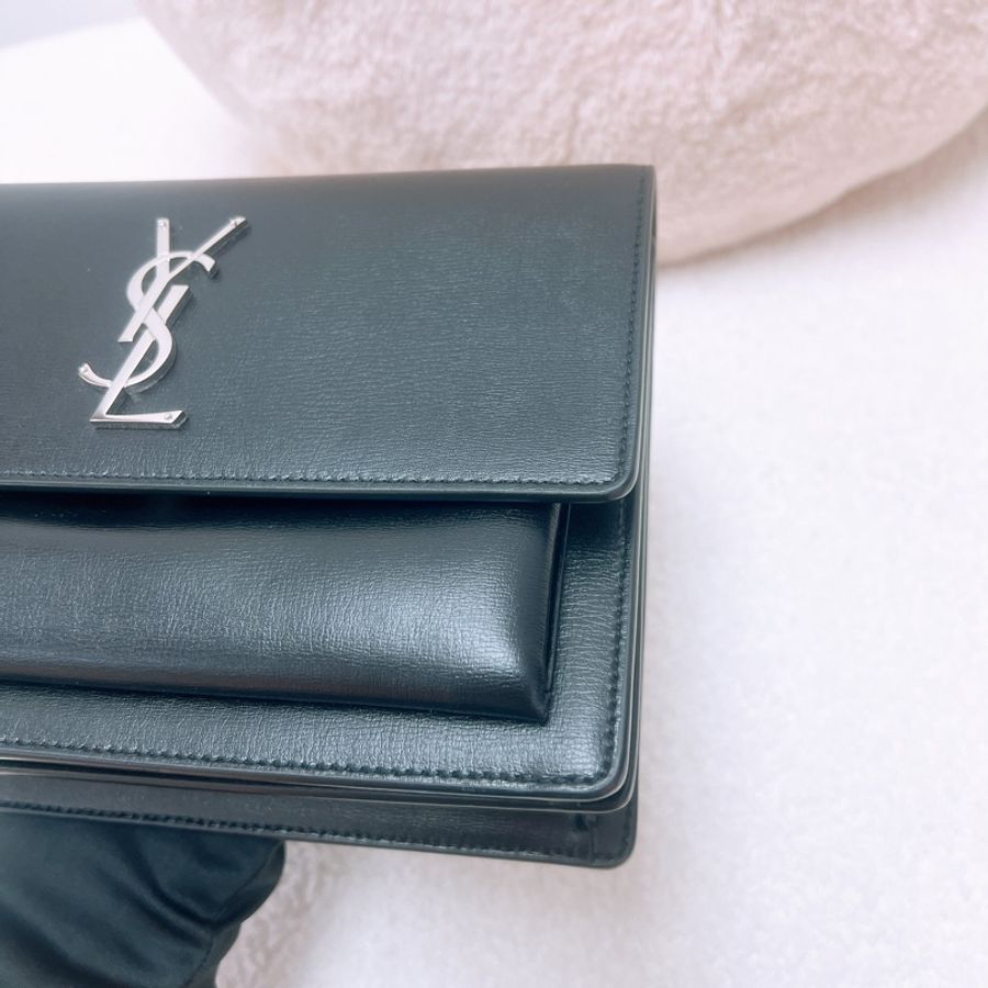 YSL sunset 黑銀鏈條包-3