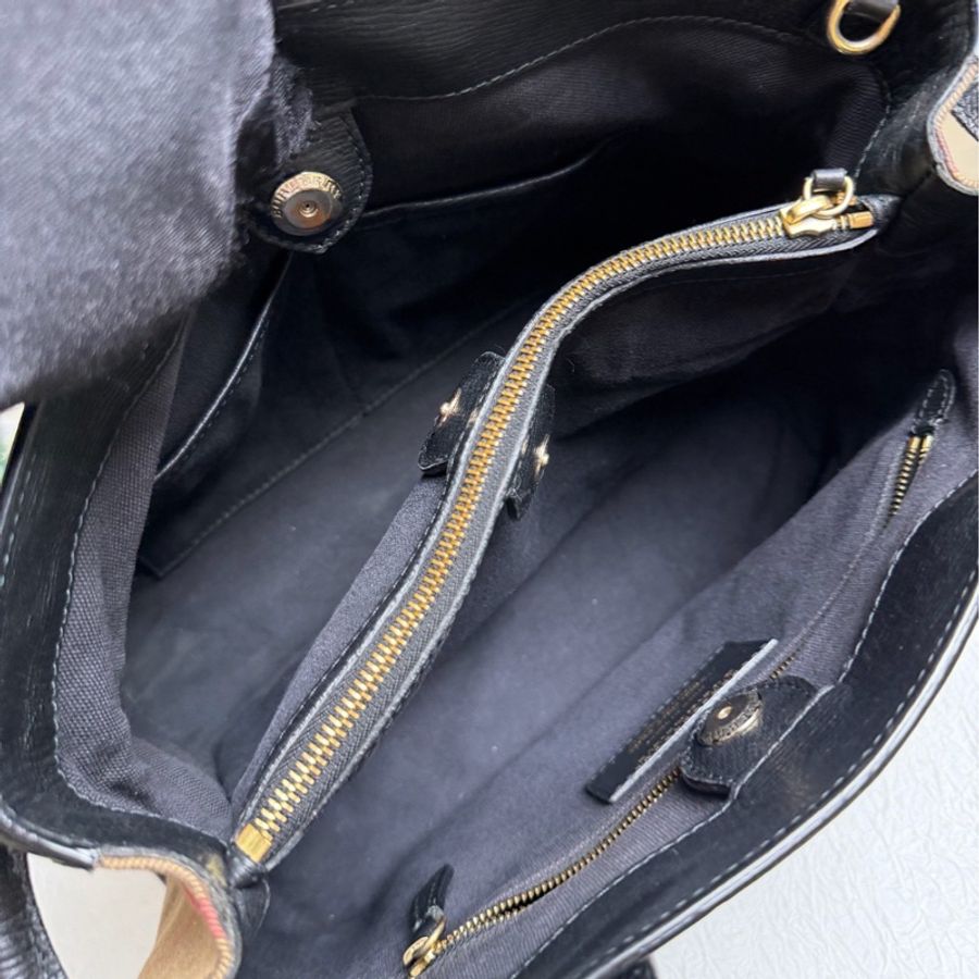 Burberry博柏利 黑色 班納托特包 手提單肩斜挎包 缺肩帶-6