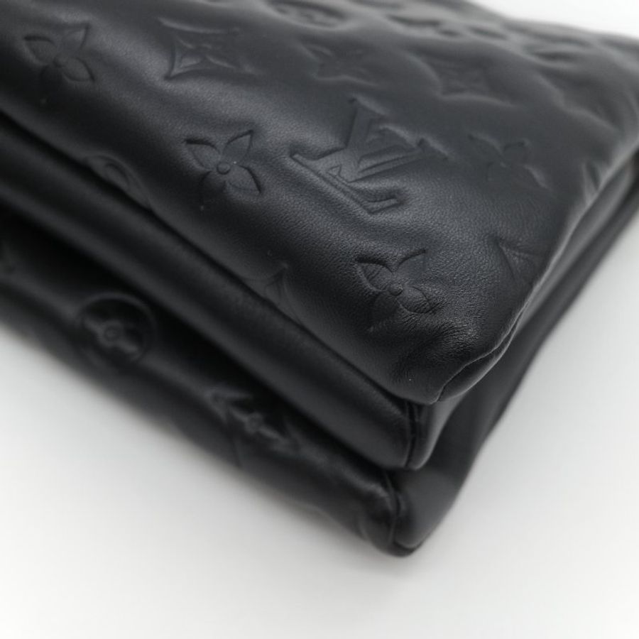 Louis Vuitton 路易威登 Coussin PM 黑色 羊皮 金鍊 帆布肩帶 鏈條肩帶 單肩包 斜挎包-9