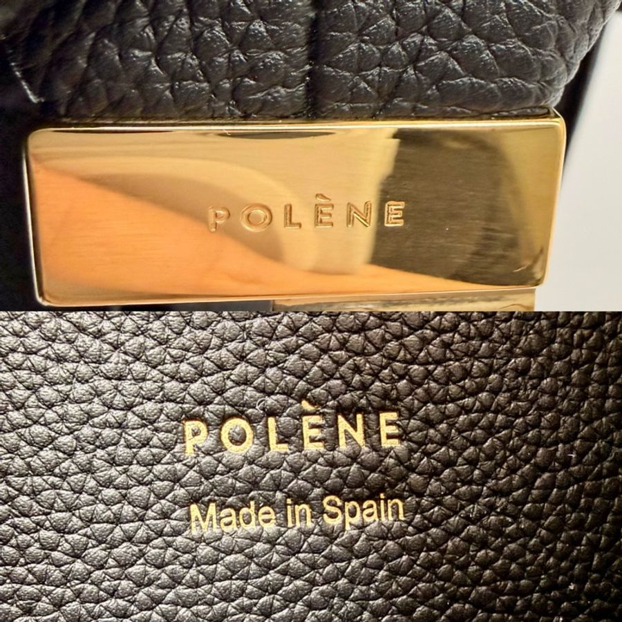 POLENE BERI 小號兩用黑色皮革包 黑色(可手提/斜背)-8