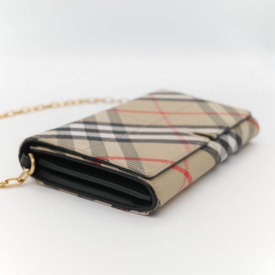 Burberry 博柏利 經典風衣格紋 鏈條包 WOC 斜挎包-5