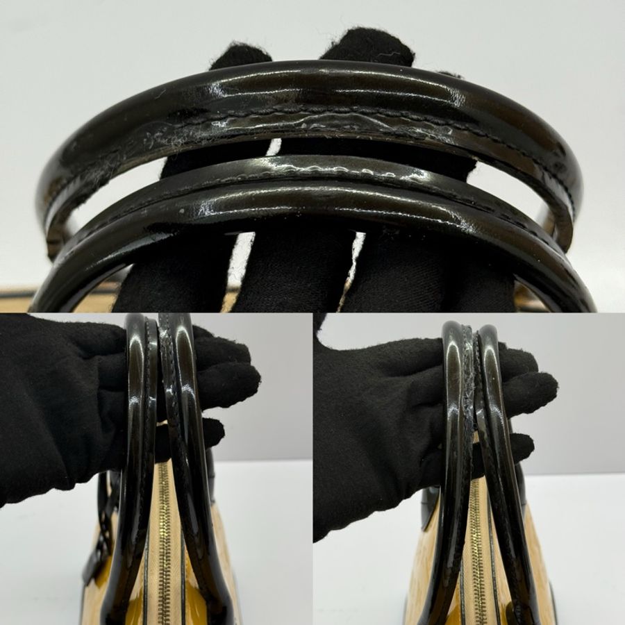 LOUIS VUITTON 路易威登 黃色漆皮LOCKIT 手提包 M90251-4