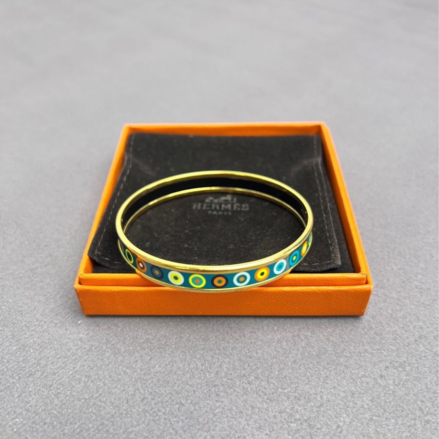 Hermes 愛馬仕復古琺瑯彩手鐲,21腕圍,98新-1