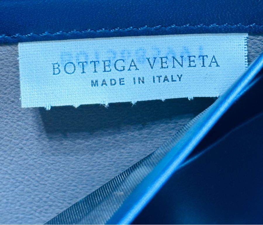 ✨近新閒置 超甜 BV bottega Veneta 質感深藍編織拉鏈8 卡零錢袋長夾 長錢包-9