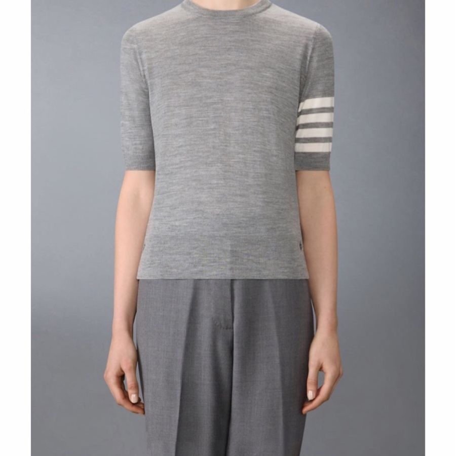Thom Browne 女士 羊毛四條紋T恤IT-36 IT-42碼模特身高:178CM,穿著40碼。-2