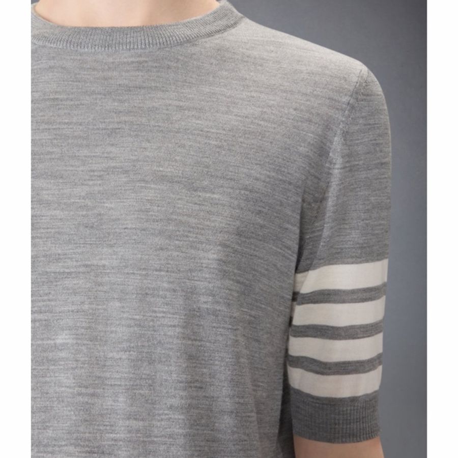 Thom Browne 女士 羊毛四條紋T恤IT-36 IT-42碼模特身高:178CM,穿著40碼。-3