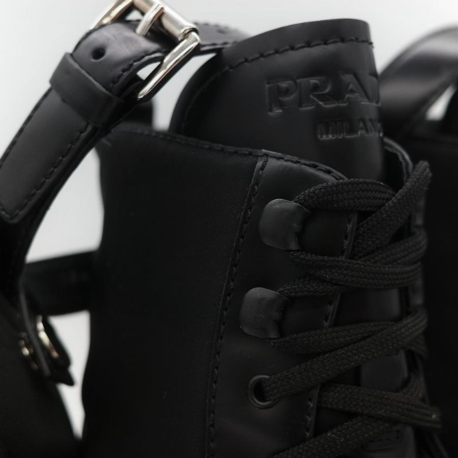 Prada 普拉達 Monolith 皮革 尼龍 軍靴 靴子 EU38.5-33