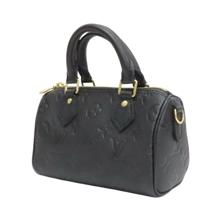黑色 壓紋牛皮 Nano Speedy 肩背包【LOUIS VUITTON LV 路易威登】 M82450-2