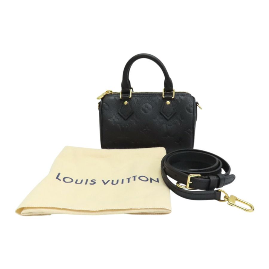 黑色 壓紋牛皮 Nano Speedy 肩背包【LOUIS VUITTON LV 路易威登】 M82450-9
