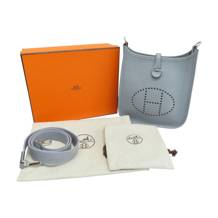 冰川藍 Clemence牛皮 Mini Evelyne 肩背包 K刻【HERMES 愛馬仕】 H069426CC-7