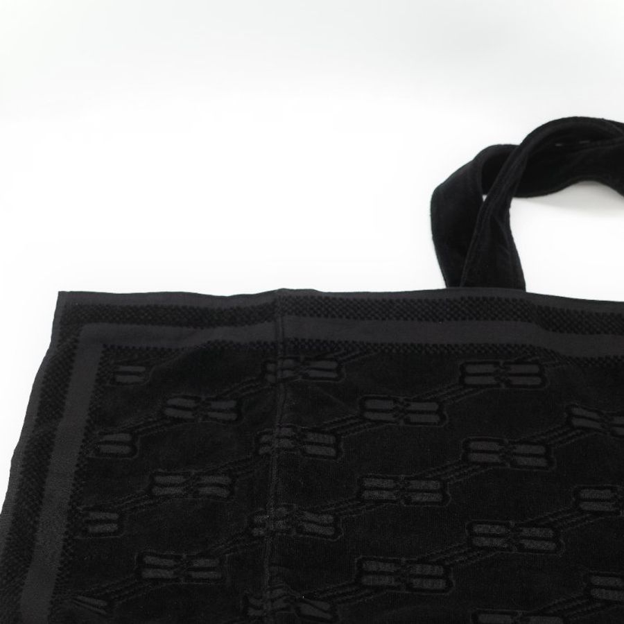 Balenciaga 巴黎世家 黑色滿版 毛巾收納 托特包-10