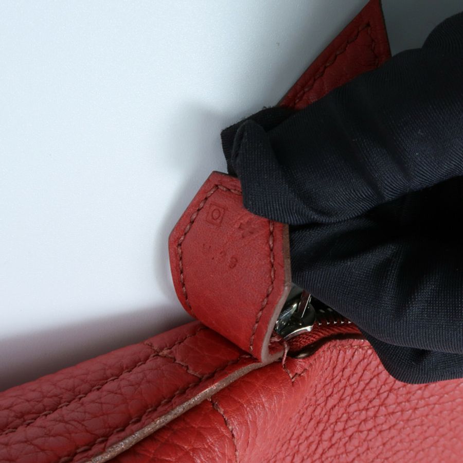 HERMES Clemence皮革Bolide 31手挽肩背兩用袋Rouge Casaque-6