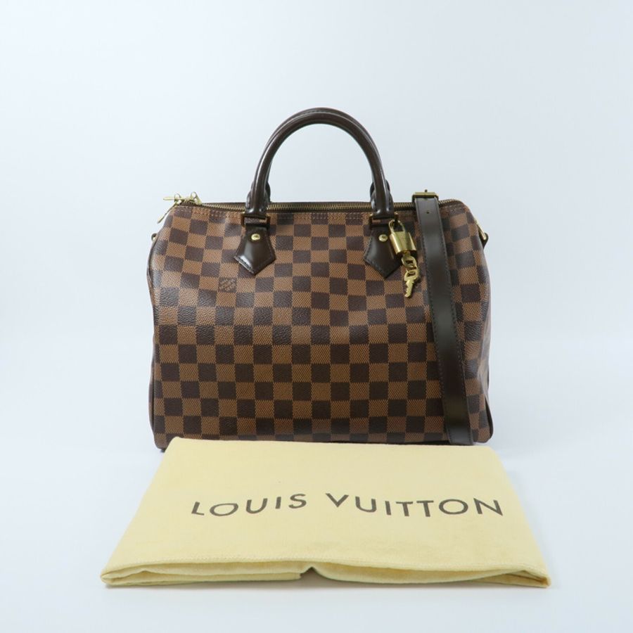 LOUIS VUITTON Damier Speedy Bandouliere 手挽肩背兩用袋-11