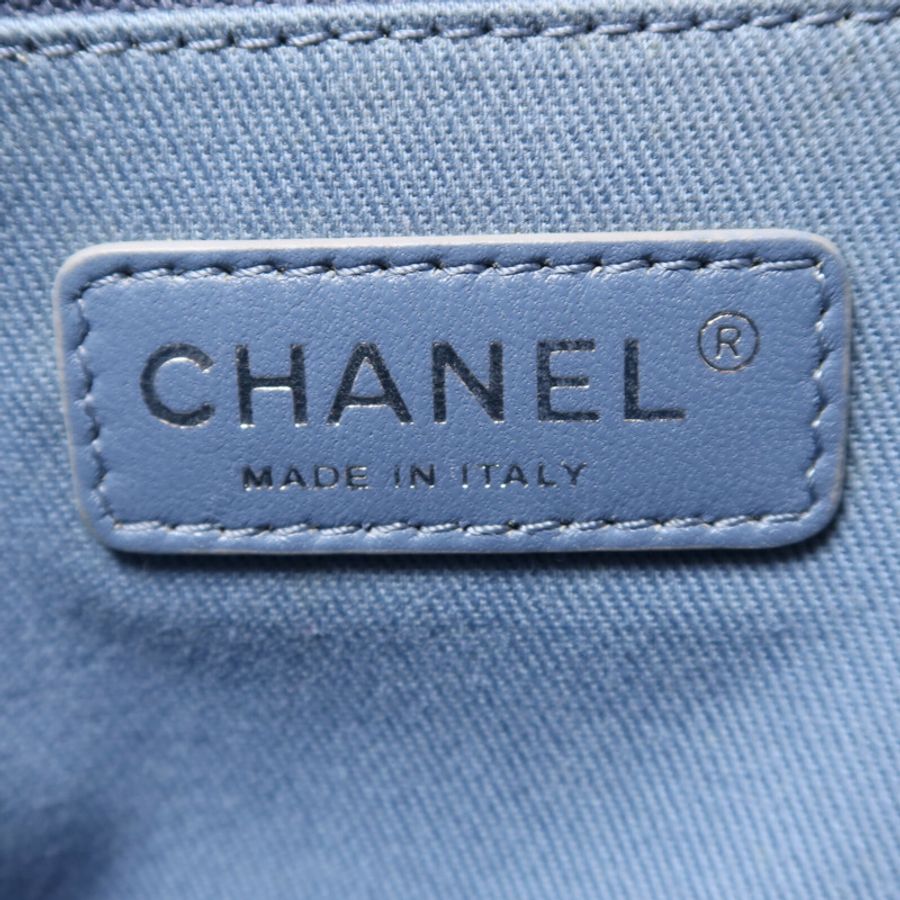 CHANEL Raffia Deauville Medium鏈帶手挽袋-5