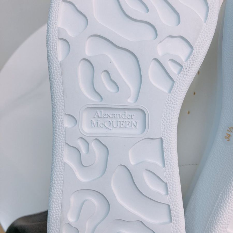 MS0672 Alexander Mcqueen 亞歷山大 麥昆 厚底休閒鞋 牛皮 白色 焦糖色 Oversized Sneakers Size 34.5 Calfskin White X Camel-8