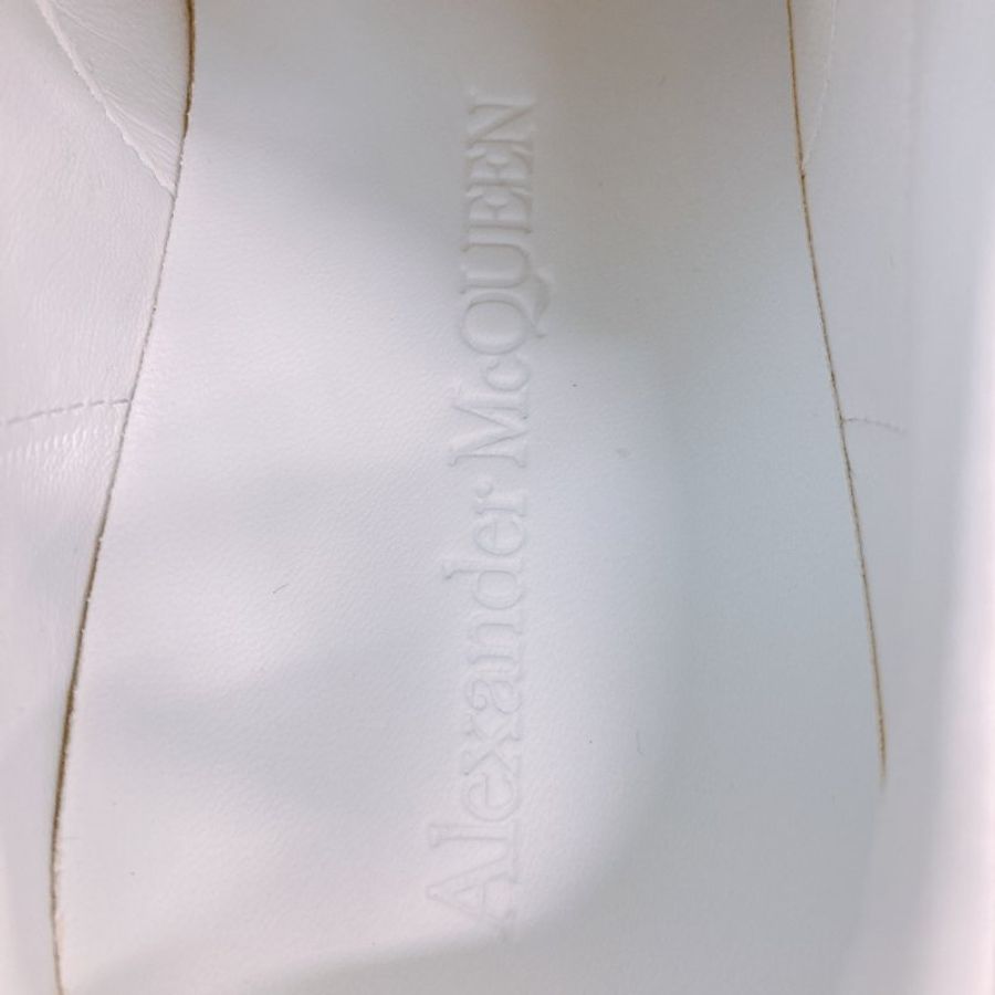 MS0672 Alexander Mcqueen 亞歷山大 麥昆 厚底休閒鞋 牛皮 白色 焦糖色 Oversized Sneakers Size 34.5 Calfskin White X Camel-11