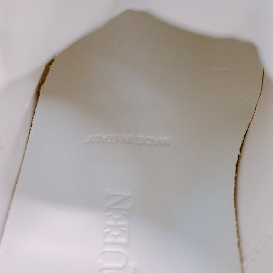MS0672 Alexander Mcqueen 亞歷山大 麥昆 厚底休閒鞋 牛皮 白色 焦糖色 Oversized Sneakers Size 34.5 Calfskin White X Camel-16