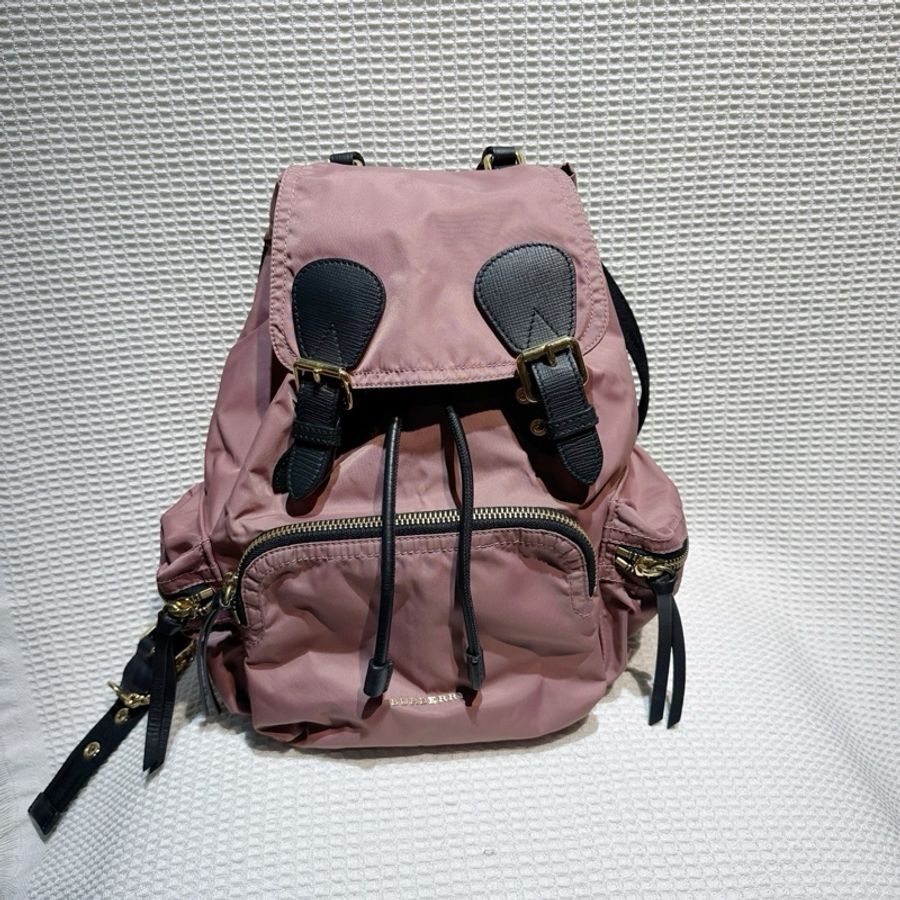 Burberry巴寶莉Rucksack牛皮帆布雙肩包-0