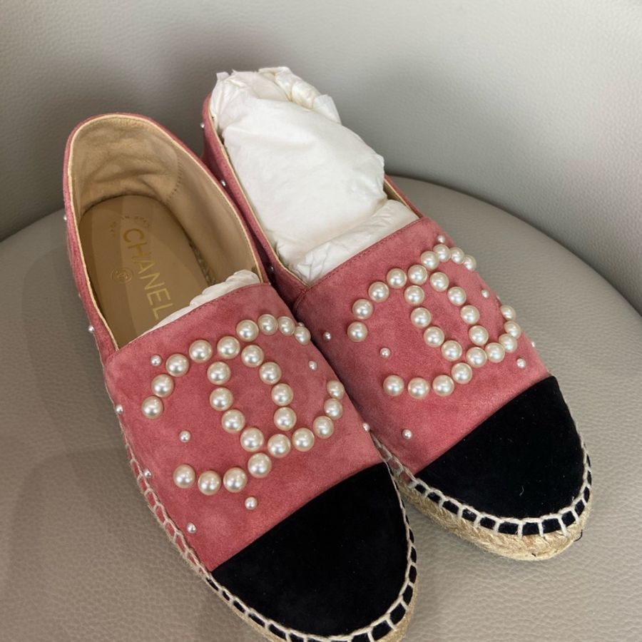 閒置未使用 CHANEL香奈兒珍珠平底鞋休閒鞋36碼 附件：單品-0