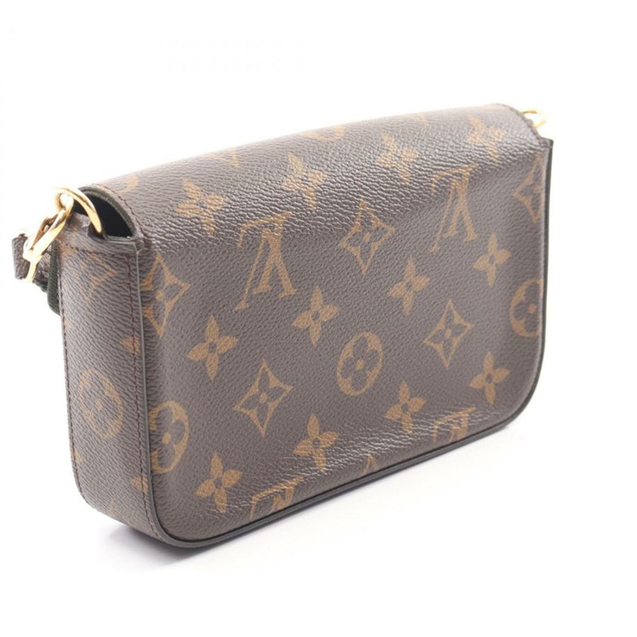 路易威登 Multi Pochette Felicie 單肩包/手提包,塗層帆布,Monogram 圖案,女士款,棕色/綠色,M80091-1