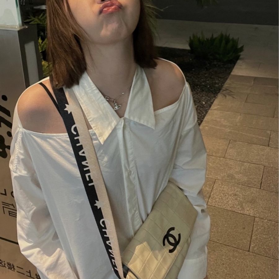 Vintage CHANEL Sports Coco 香奈兒米色冰格運動 CF 復古包｜腋下｜單肩包｜斜背包-9