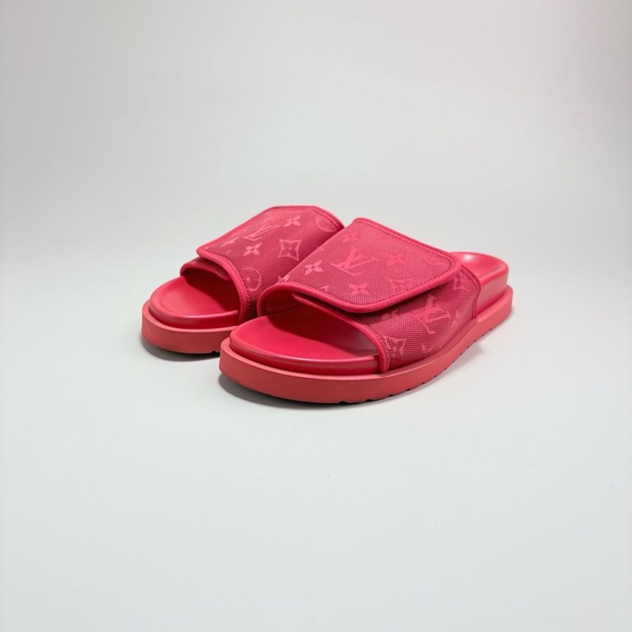 LOUIS VUITTON LV老花滿LOGO魔術貼拖鞋-0