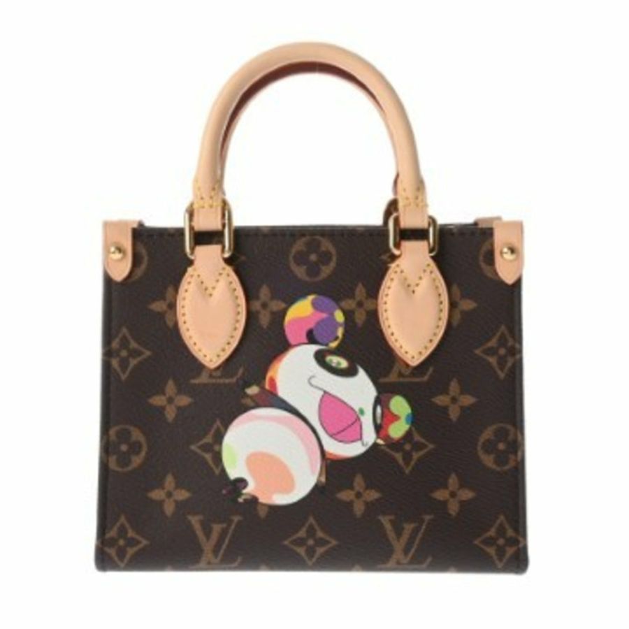 路易威登 (LOUIS VUITTON) Monogram OnTheGo BB Panda Takashi Murakami 聯名款棕色 M13668 女士帆布手提包,全新未使用,Ginzo 出品-0