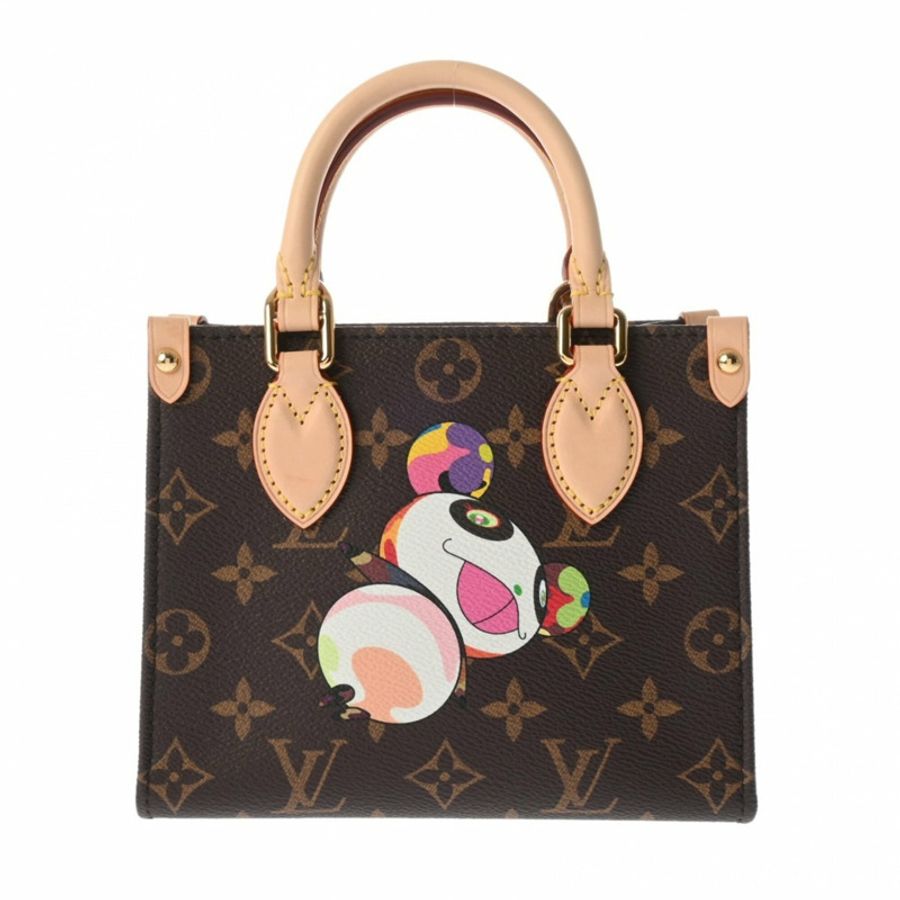 路易威登 (LOUIS VUITTON) Monogram OnTheGo BB Panda Takashi Murakami 聯名款棕色 M13668 女士帆布手提包,全新未使用,Ginzo 出品-1