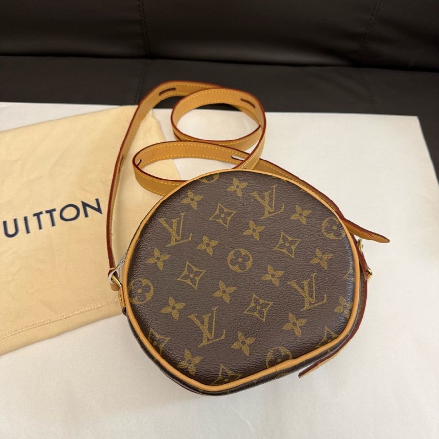 99新 Louis Vuitton路易威登老花小號圓餅包單肩斜挎包 有塵袋芯片款 尺寸:長17cm 寬7cm-4
