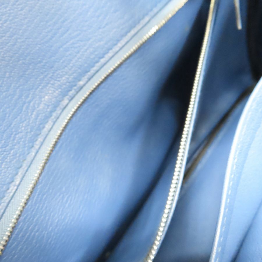 瑪瑙藍色 Togo牛皮 Birkin 30 柏金包 手提包 X刻 銀釦【HERMES 愛馬仕】-4