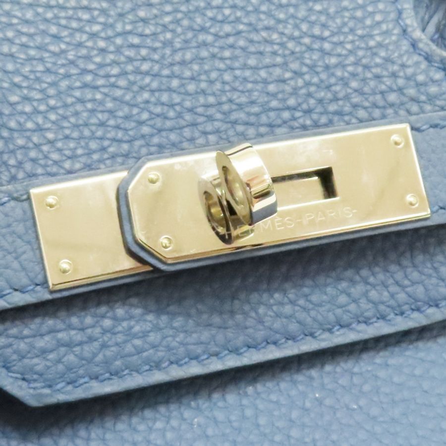 瑪瑙藍色 Togo牛皮 Birkin 30 柏金包 手提包 X刻 銀釦【HERMES 愛馬仕】-7