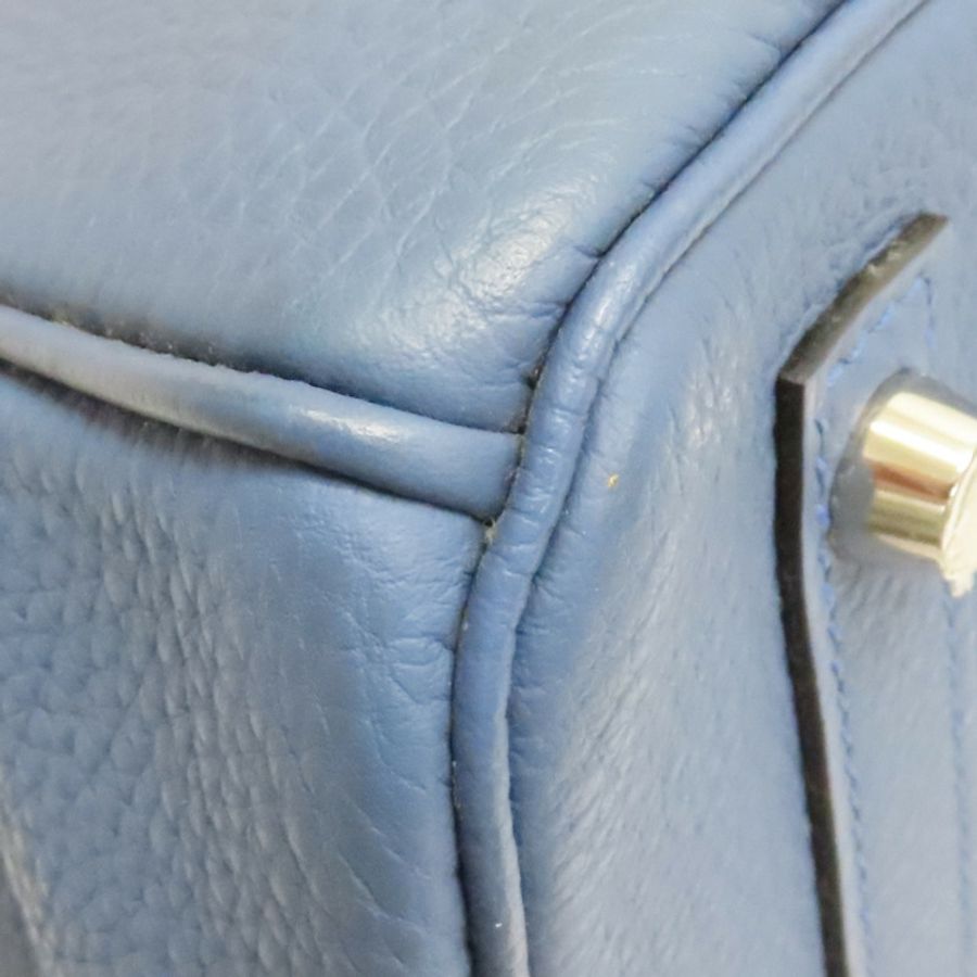 瑪瑙藍色 Togo牛皮 Birkin 30 柏金包 手提包 X刻 銀釦【HERMES 愛馬仕】-13