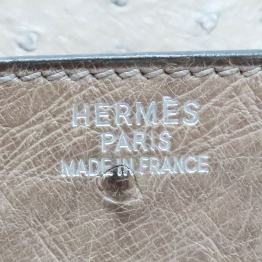 摩絲灰 鴕鳥皮 Birkin 35 柏金包 手提包 口F刻 銀釦【HERMES 愛馬仕】-5