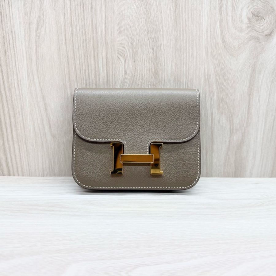 Hermes 18大象灰evercolor皮Constance slimH夾-2