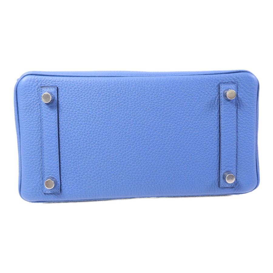 HERMES Togo皮革Birkin 25手挽袋Bleu Azur-3