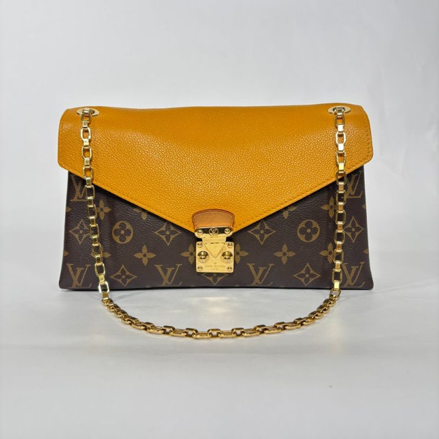 Louis Vuitton Monogram Pallas Chain Bag金扣鍊帶肩背包-1