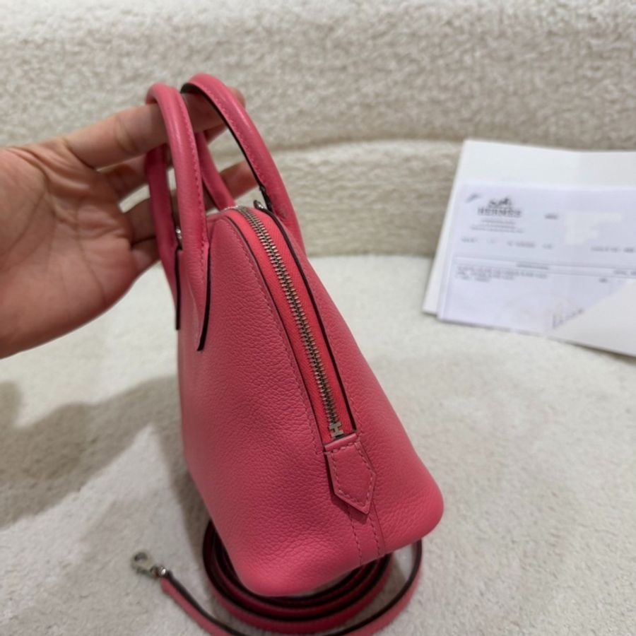 【閑置全新✨全網最低價💗適合夏天🍹】愛馬仕/Hermes 保齡球 Mini Bolide 夏日粉 銀扣 K刻 全套B刻-4