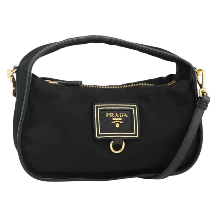 【日本直送】PRADA 尼龍雙肩包 黑色 金色 正品 172342SAV-0