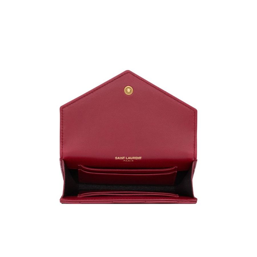 Yves Saint Laurent Cassandre Tri-Fold Wallet for Women in Red - 863726-AAEAX-6946 (新款白色盒)-3