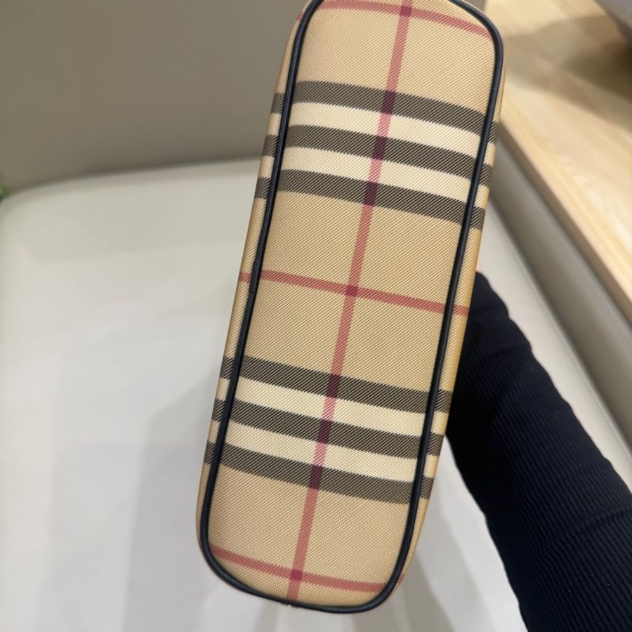 Burberry巴寶莉格紋小號托特腋下包-4