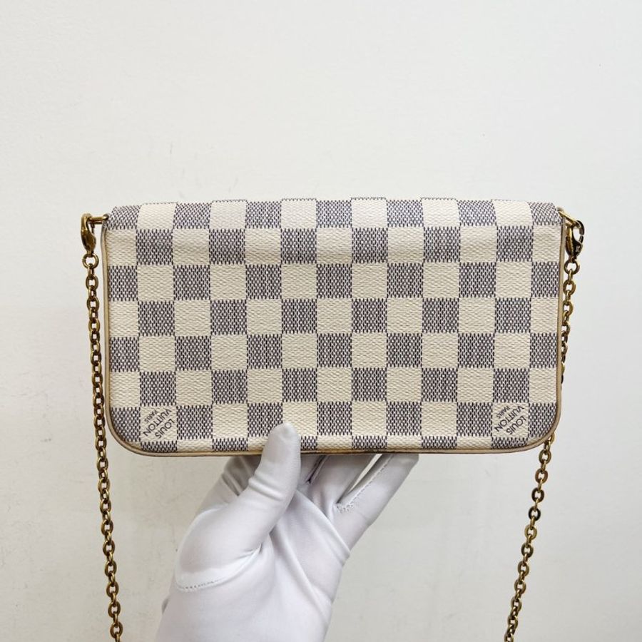 路易威登/Louis Vuitton 白棋盤格三合一鏈條包 經典百搭-7