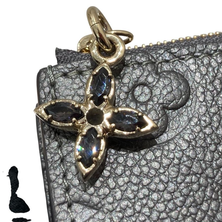 LOUIS VUITTON 路易威登 M12536 PORTEFEUILLE LISA 短夾 皮革 灰色 銀釦-13