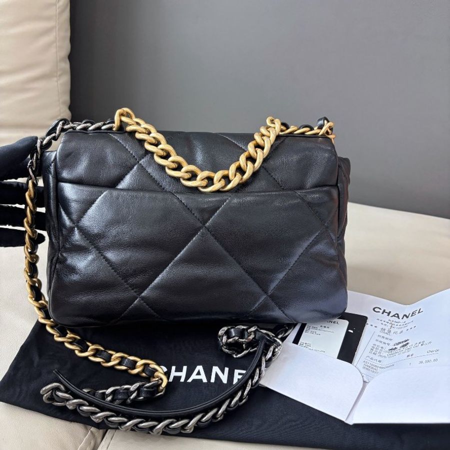 香奈兒/Chanel 黑金19bag小號鏈條包-1