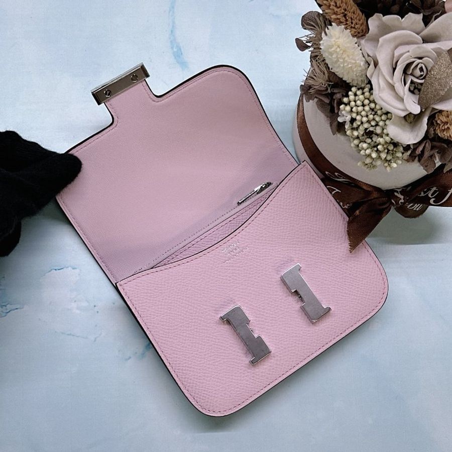 HERMES 全新Constance Slim 戀愛粉康康錢包-4
