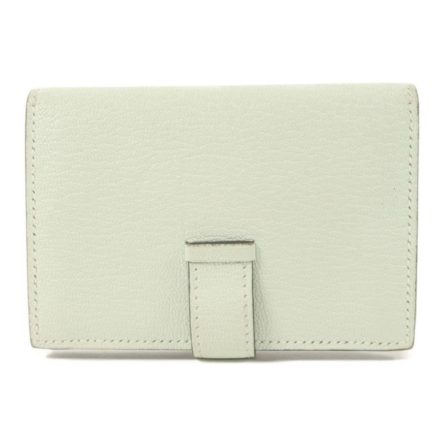 HERMES 【激減優惠】Chevre皮革Bearn Mini Wallet錢包Vert Peppermint-1