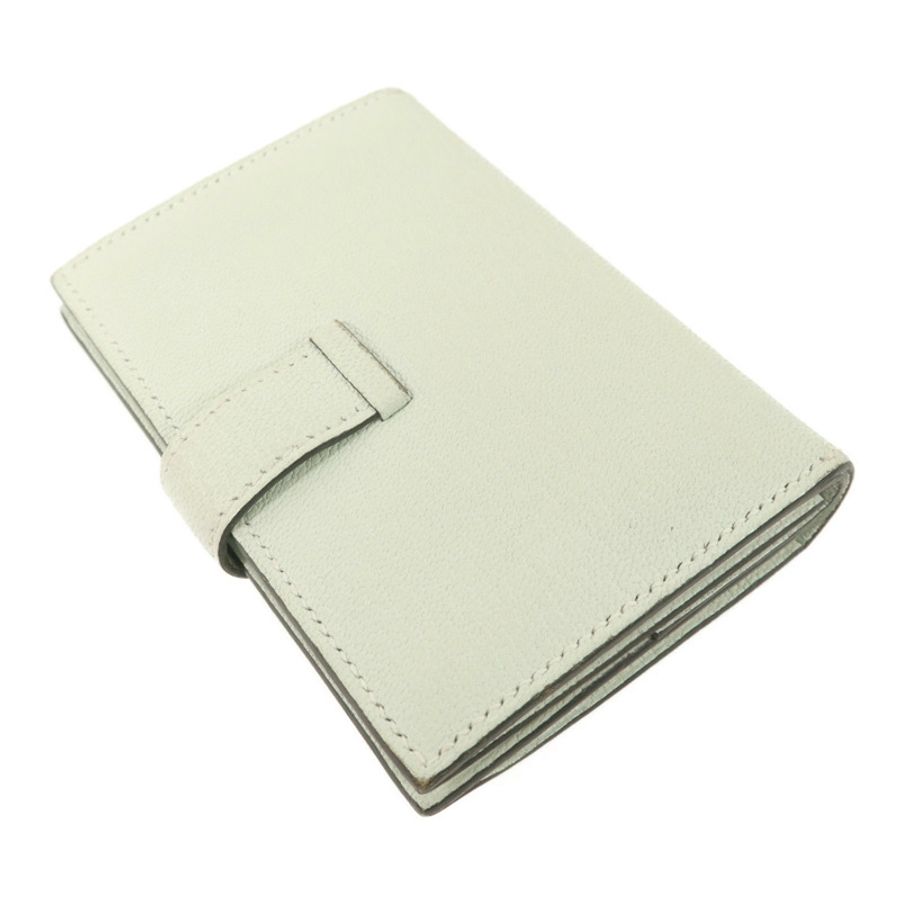 HERMES 【激減優惠】Chevre皮革Bearn Mini Wallet錢包Vert Peppermint-3
