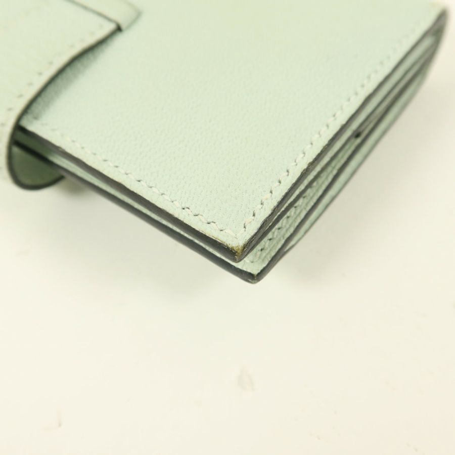 HERMES 【激減優惠】Chevre皮革Bearn Mini Wallet錢包Vert Peppermint-11