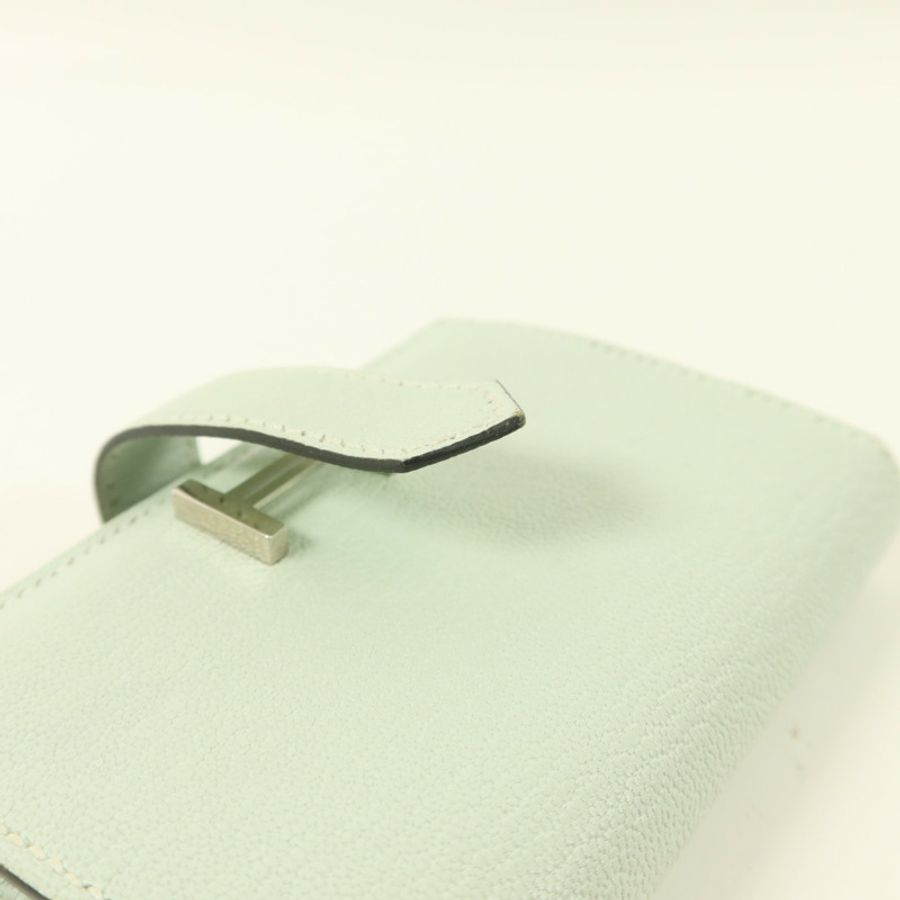 HERMES 【激減優惠】Chevre皮革Bearn Mini Wallet錢包Vert Peppermint-13