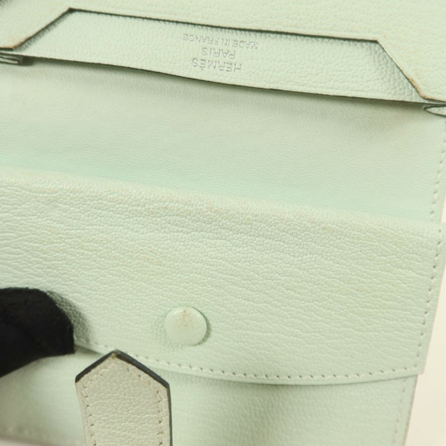 HERMES 【激減優惠】Chevre皮革Bearn Mini Wallet錢包Vert Peppermint-14