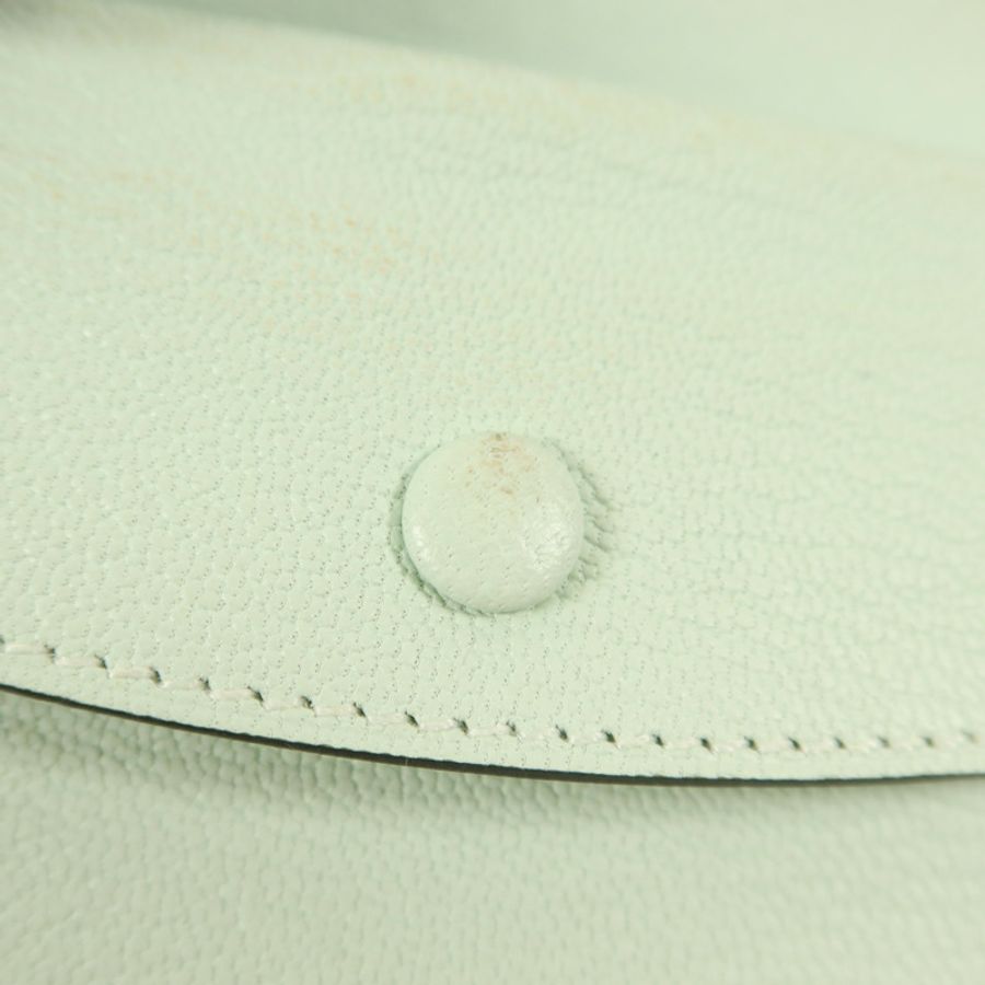 HERMES 【激減優惠】Chevre皮革Bearn Mini Wallet錢包Vert Peppermint-15